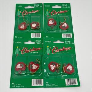 Vintage 1997 The Christmas Collection Lot of 4 Packs of Mini Apple Ornaments